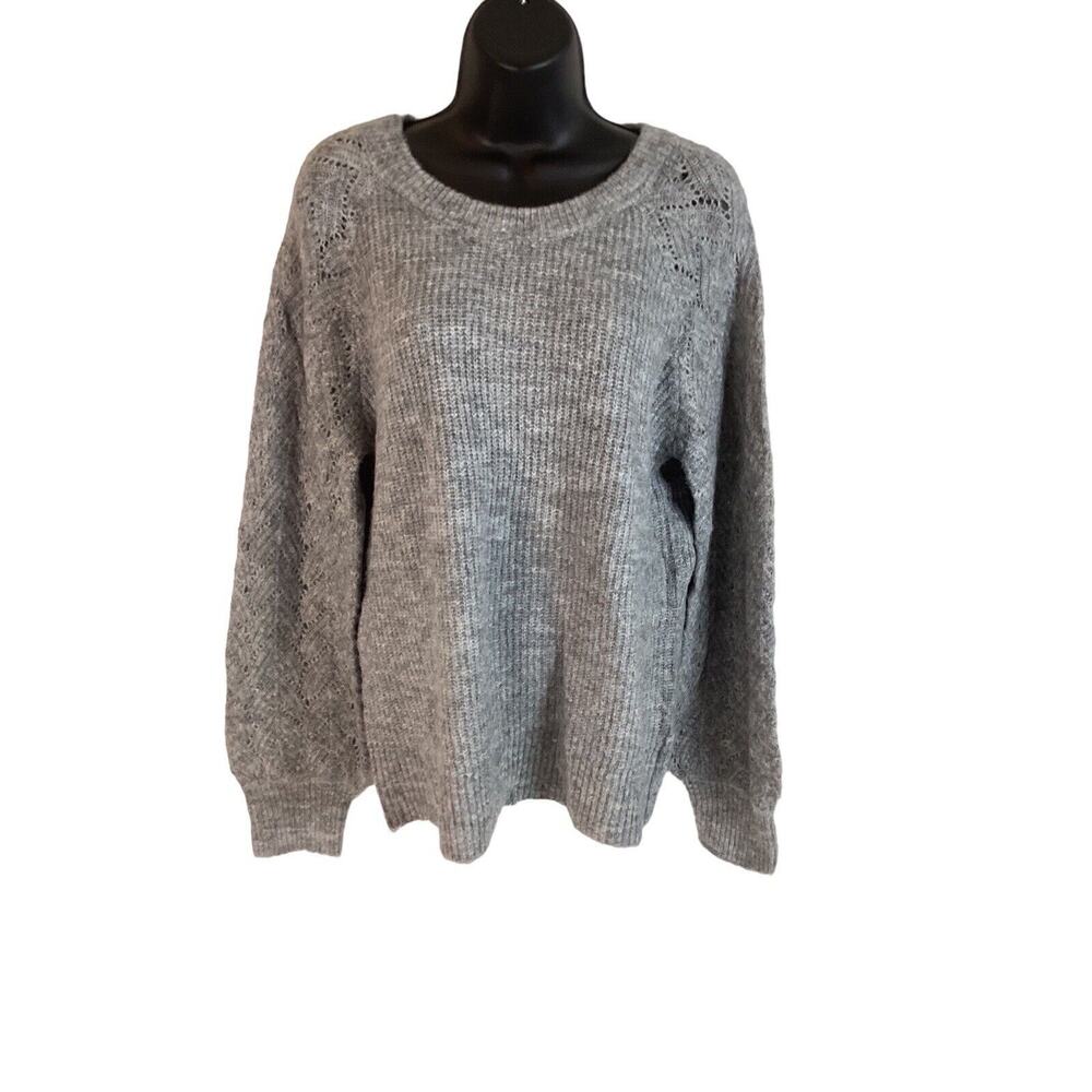 Mason & Belle Women’s Light Gray Sweater Long Sleeve Loose Stitch SoftSize M NWT